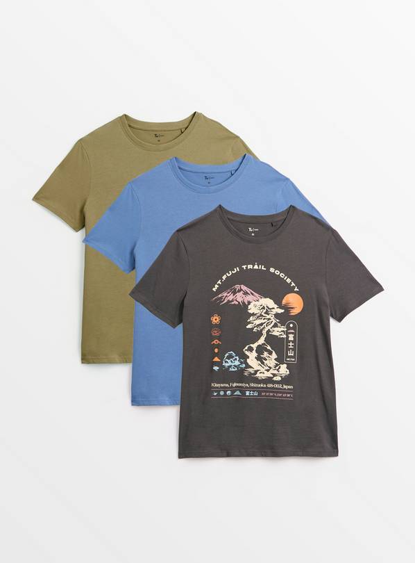 Japanese Graphic & Plain T-Shirts 3 Pack  XXXL
